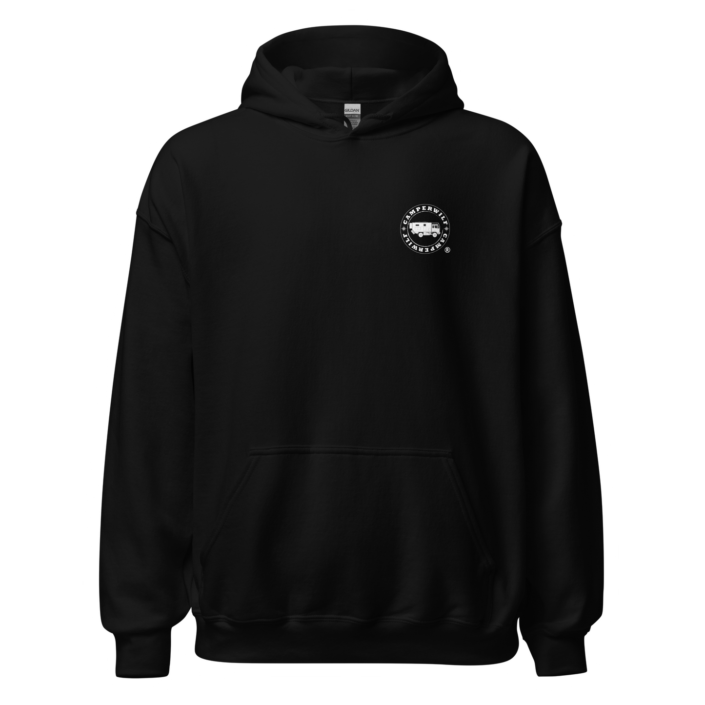 Sudadera Camperwilf® – Lobo Azul/Rojo (Color Negro)