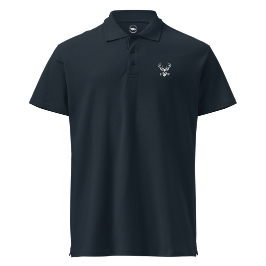 Polo Piqué 100% Algodón Camperwilf® – Azul Navy con Ciervo Blanco