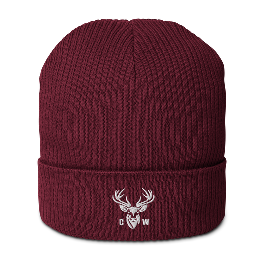 Gorro de Algodón Orgánico Camperwilf® – Ciervo, color Burdeos