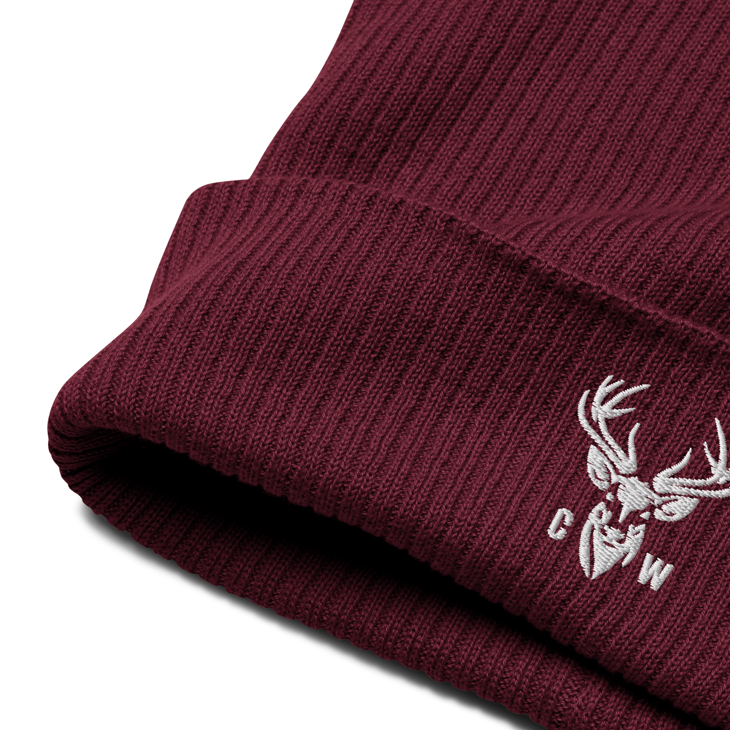 Gorro de Algodón Orgánico Camperwilf® – Ciervo, color Burdeos