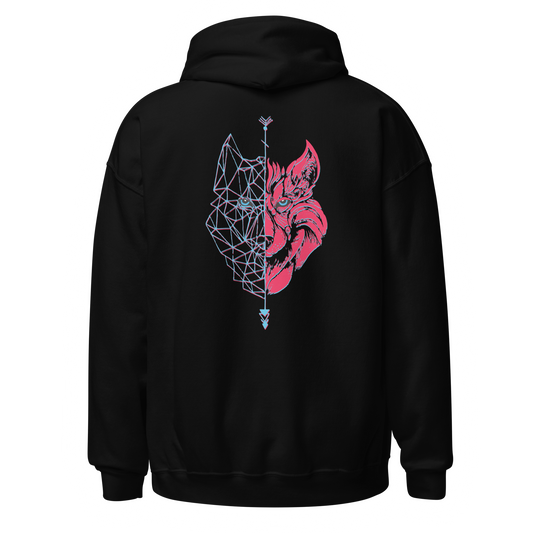 Sudadera Camperwilf® – Lobo Azul/Rojo (Color Negro)