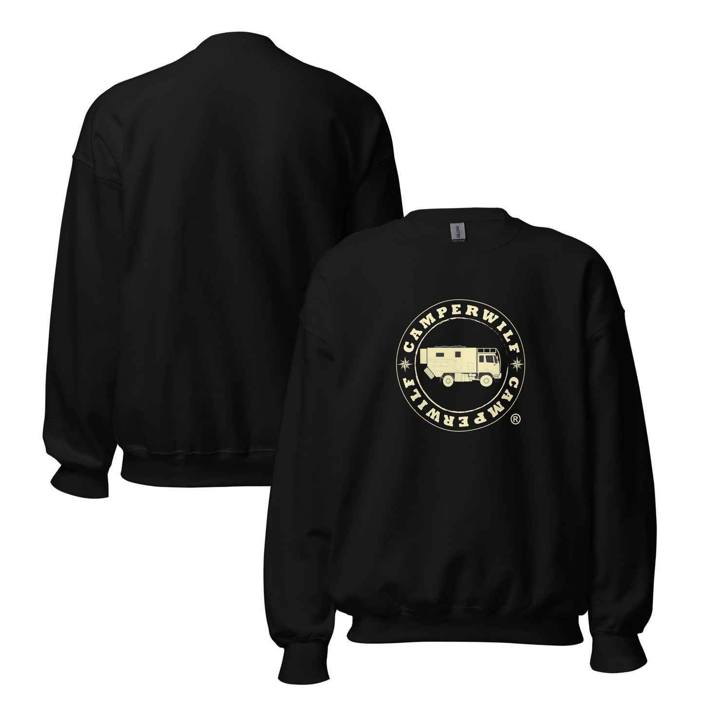Sudadera Camperwilf® – Logo Dorado (Color Negro)