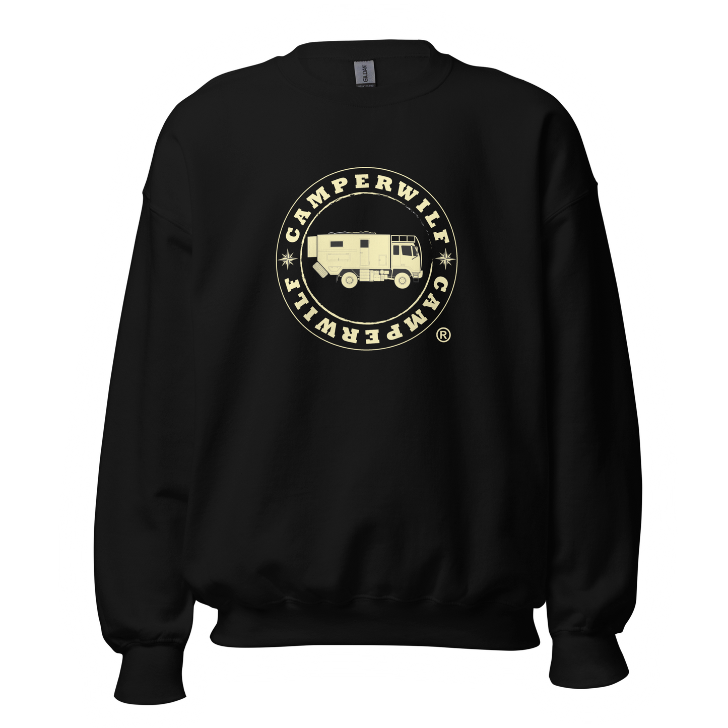 Sudadera Camperwilf® – Logo Dorado (Color Negro)