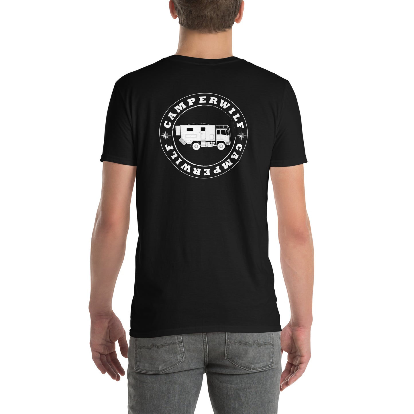 Camiseta Negra hombre 100% algodón Logo blanco