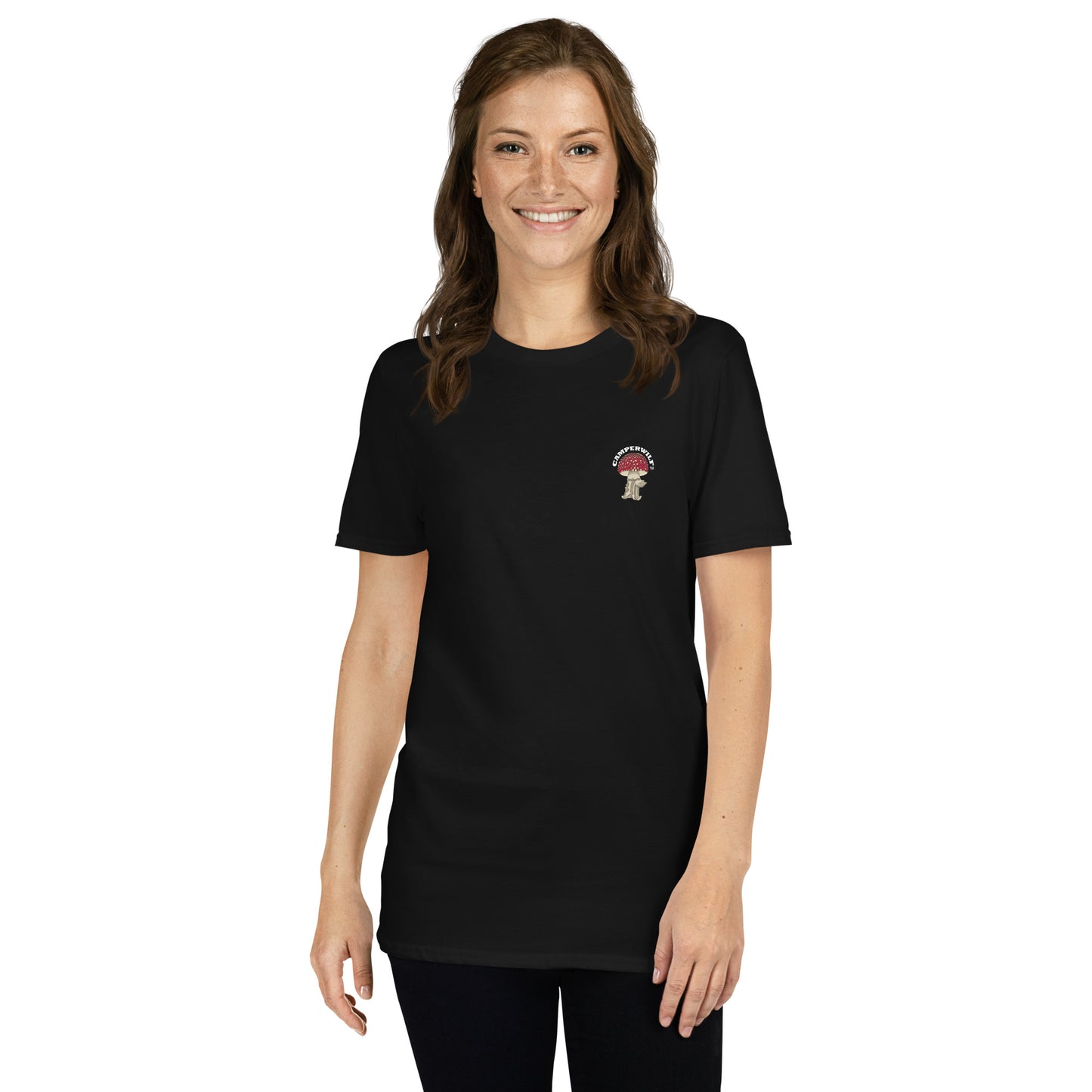 Camiseta Negra mujer 100% algodón Setita Roja