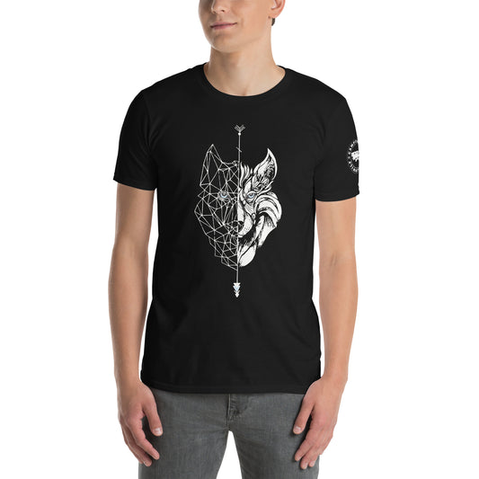 Camiseta Negra unisex Lobo blanco