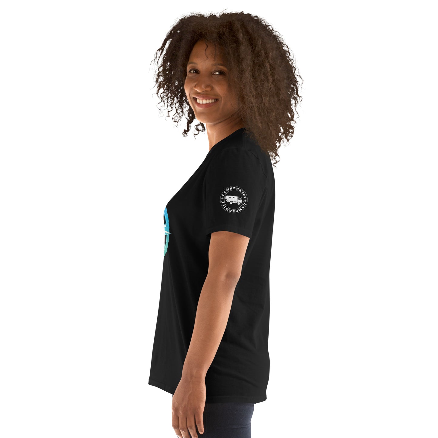 Camiseta Negra unisex Flecha Azul