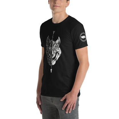 Camiseta Negra unisex Lobo blanco