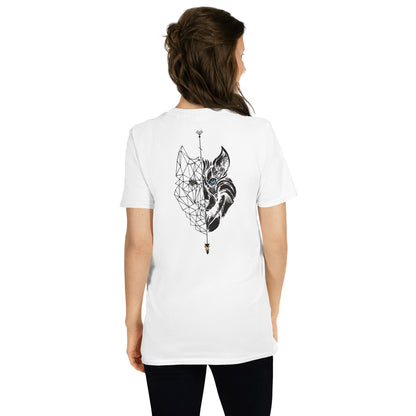 Camiseta Blanca mujer 100% algodón Lobo negro