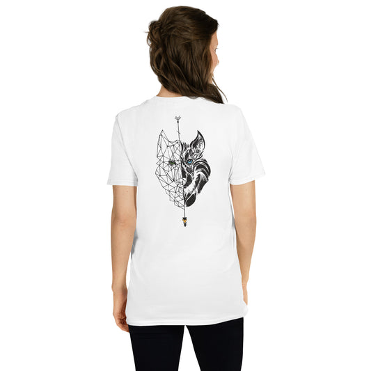 Camiseta Blanca mujer 100% algodón Lobo negro