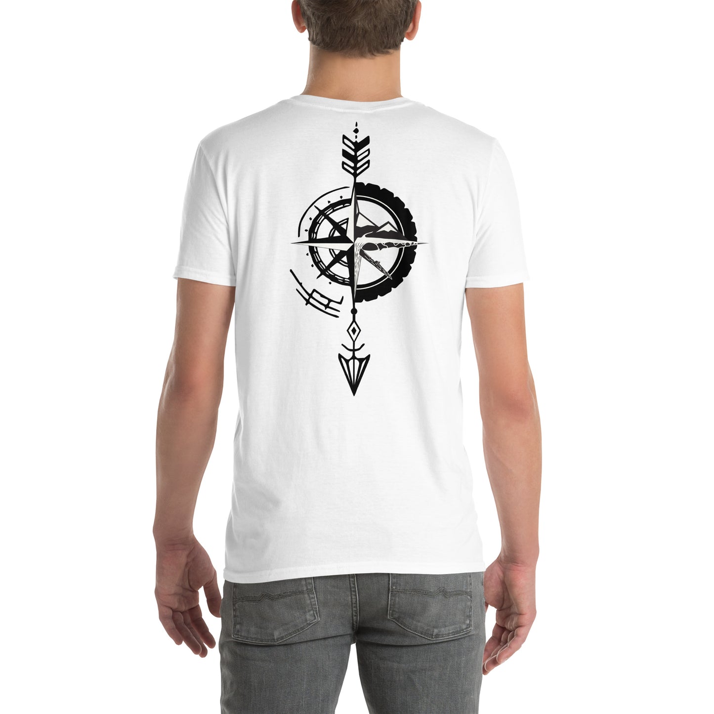 Camiseta Blanca hombre 100% algodón Flecha negra