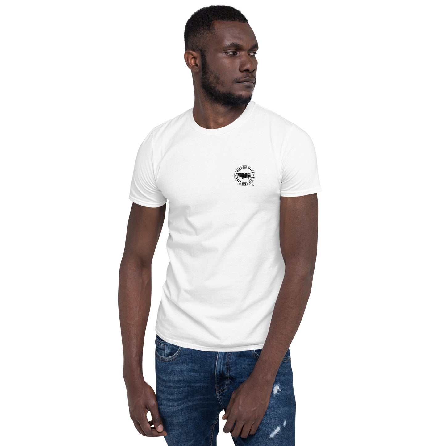 Camiseta Blanca hombre 100% algodón Flecha negra