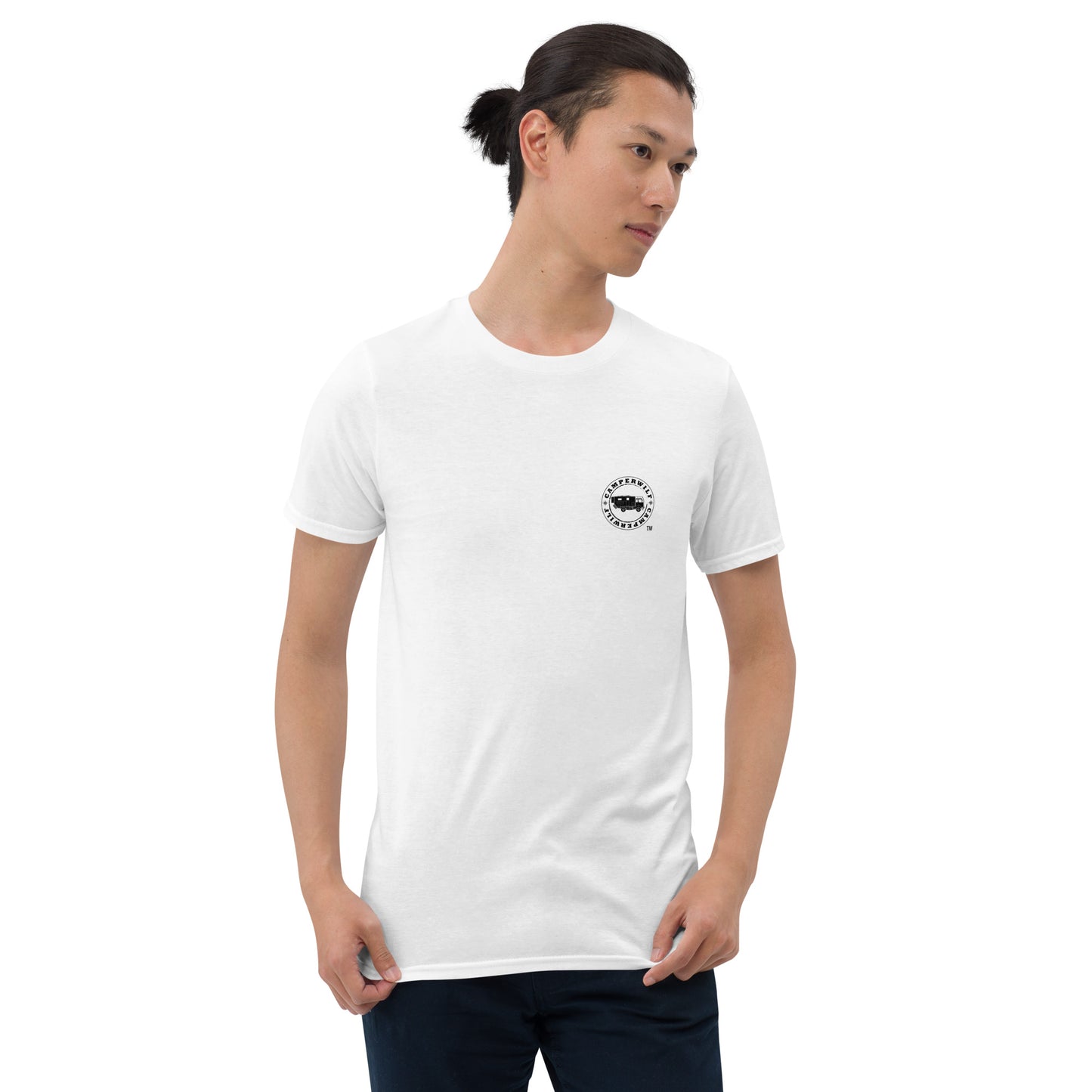 Camiseta Blanca para hombre 100% algodón Logo negro