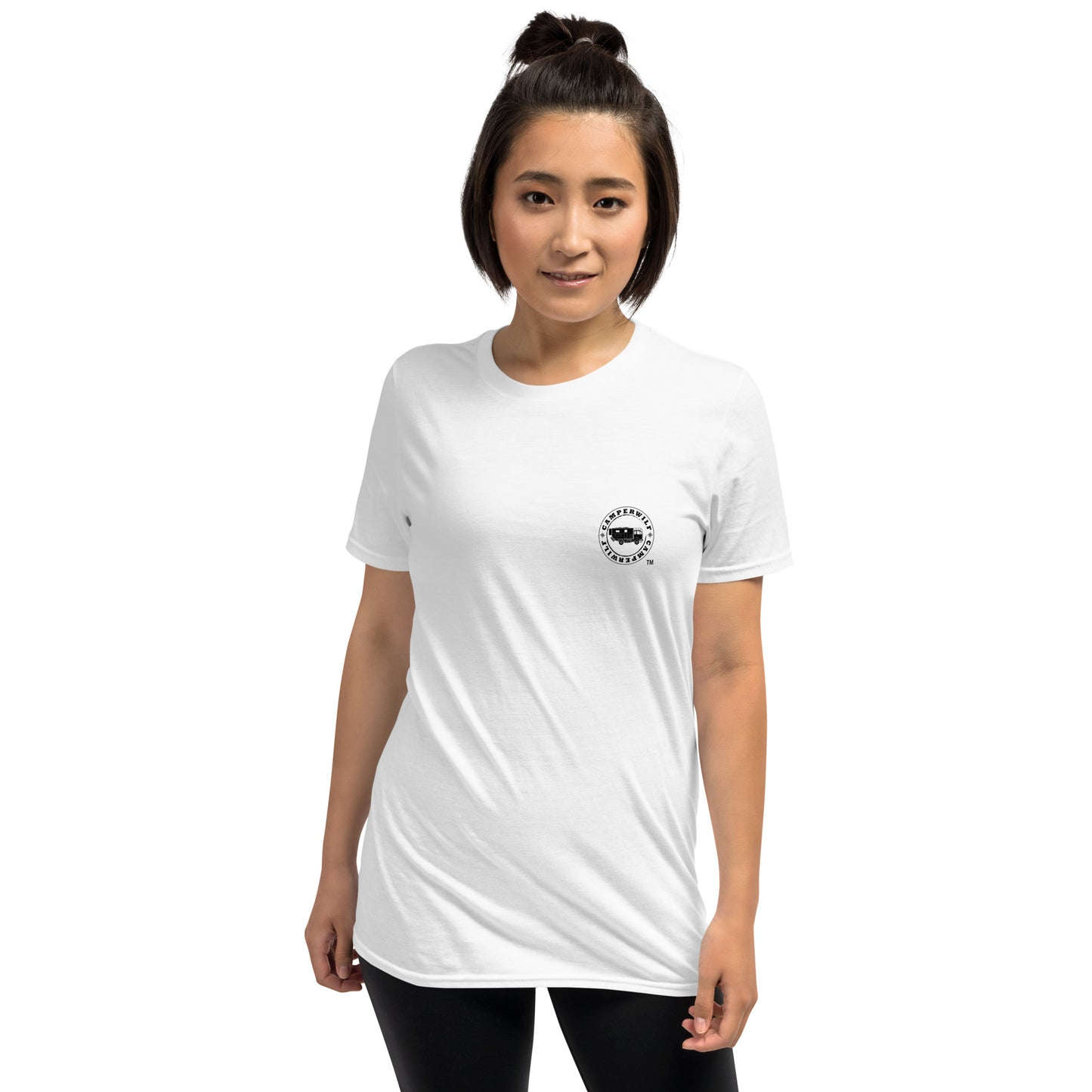 Camiseta Blanca mujer 100% algodón Logo negro