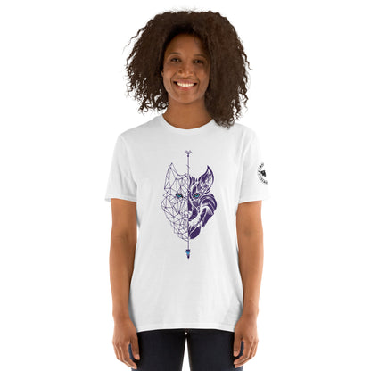 Camiseta Blanca unisex Lobo lila