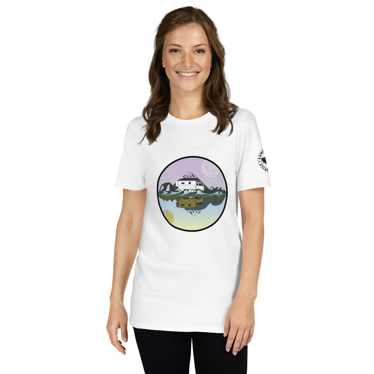 Camiseta Blanca unisex Espejo montaña Color