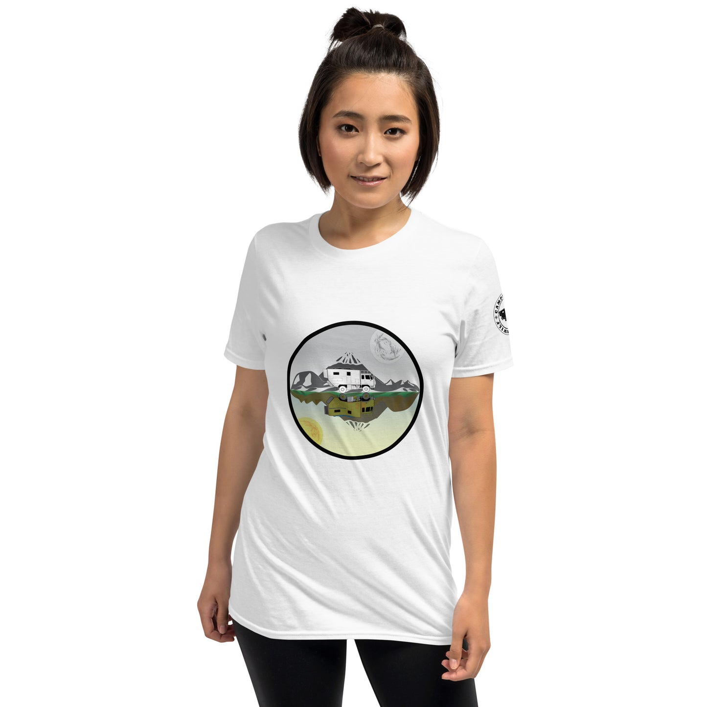 Camiseta Blanca unisex Espejo montaña