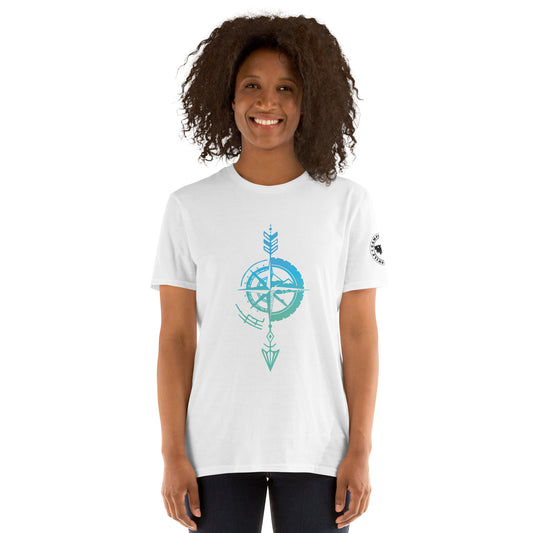 Camiseta Blanca unisex Flecha azul