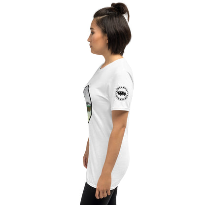 Camiseta Blanca unisex Espejo montaña