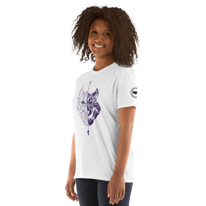 Camiseta Blanca unisex Lobo lila