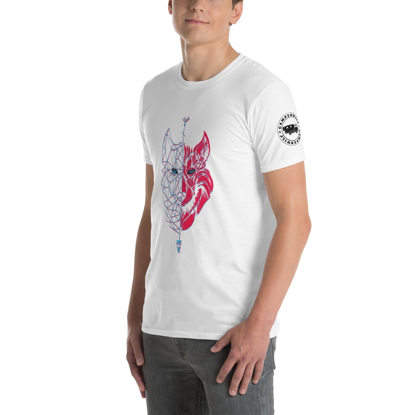 Camiseta Blanca unisex Lobo 3D