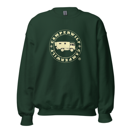 Sudadera Camperwilf® – Logo Dorado (Color Verde Bosque)