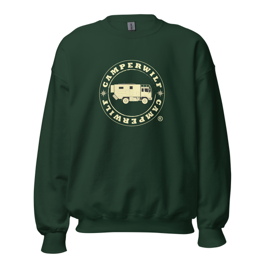 Sudadera Camperwilf® – Logo Dorado (Color Verde Bosque)