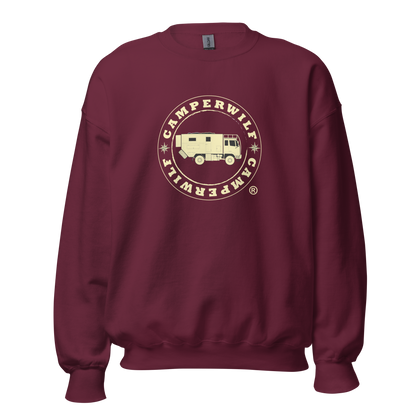 Sudadera Camperwilf® – Logo Dorado (Color Burdeos)