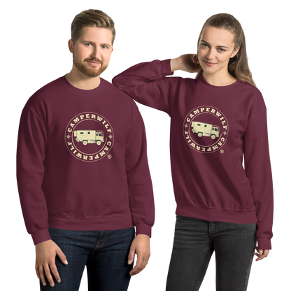 Sudadera Camperwilf® – Logo Dorado (Color Burdeos)