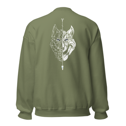 Sudadera Camperwilf® – Lobo Blanco (Color Verde Musgo)