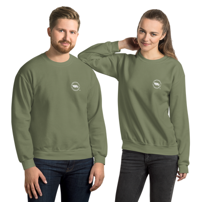 Sudadera Camperwilf® – Lobo Blanco (Color Verde Musgo)