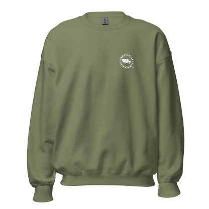 Sudadera Camperwilf® – Lobo Blanco (Color Verde Musgo)