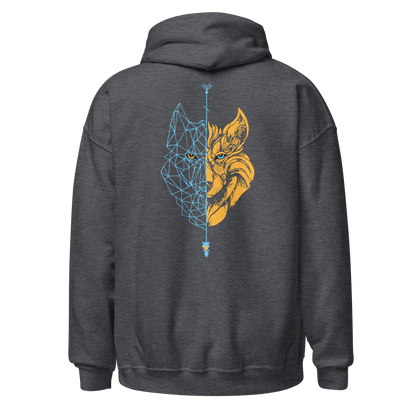 Sudadera Camperwilf® – Lobo Azul/Naranja (Color Gris Oscuro)
