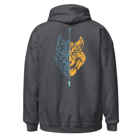 Sudadera Camperwilf® – Lobo Azul/Naranja (Color Gris Oscuro)