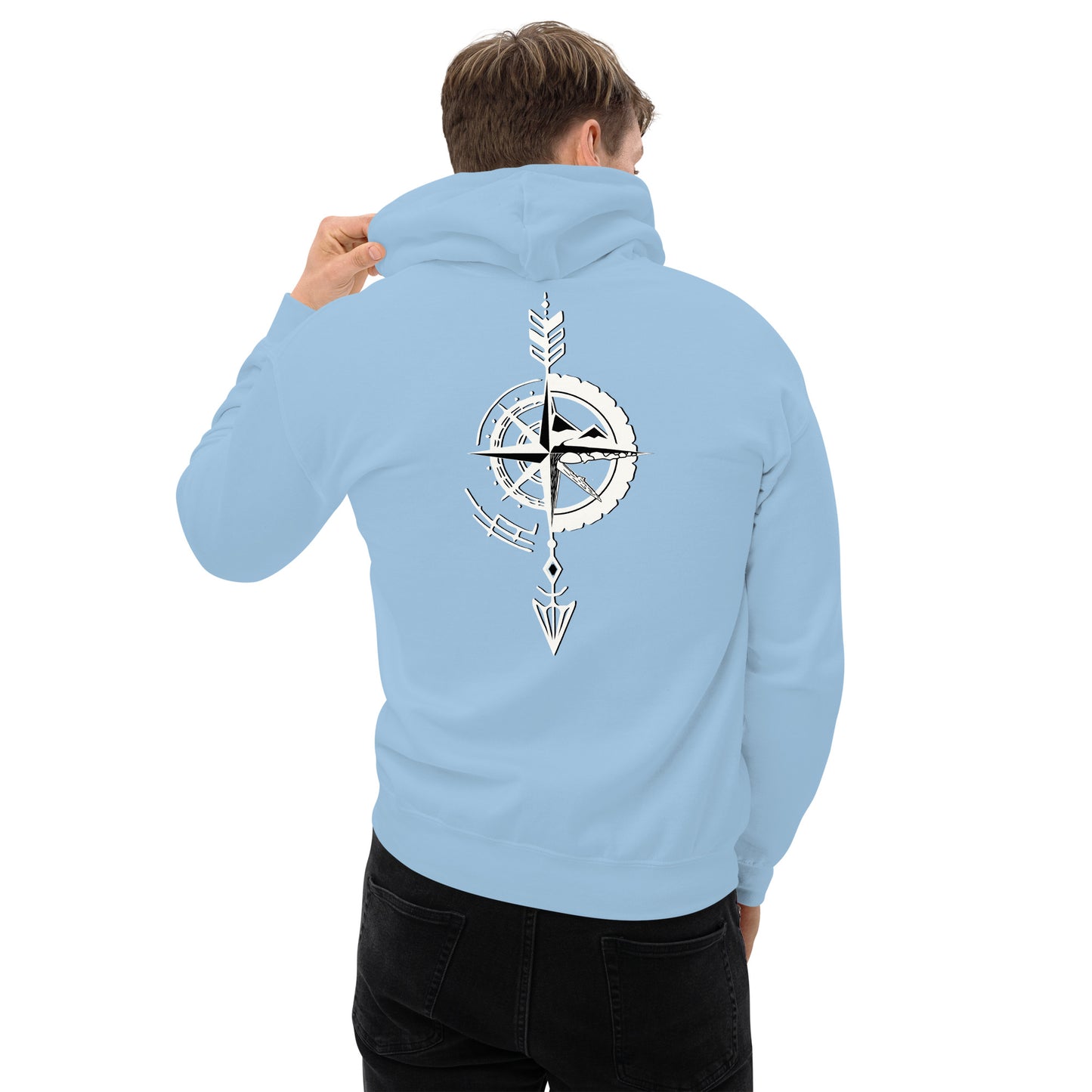 Sudadera con capucha para hombre flecha blanca