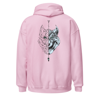 Sudadera Camperwilf® – Lobo Negro/Celeste (Color Rosa)