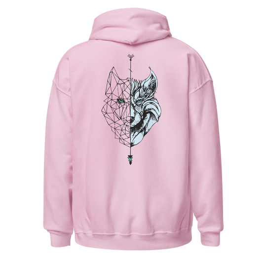 Sudadera Camperwilf® – Lobo Negro/Celeste (Color Rosa)