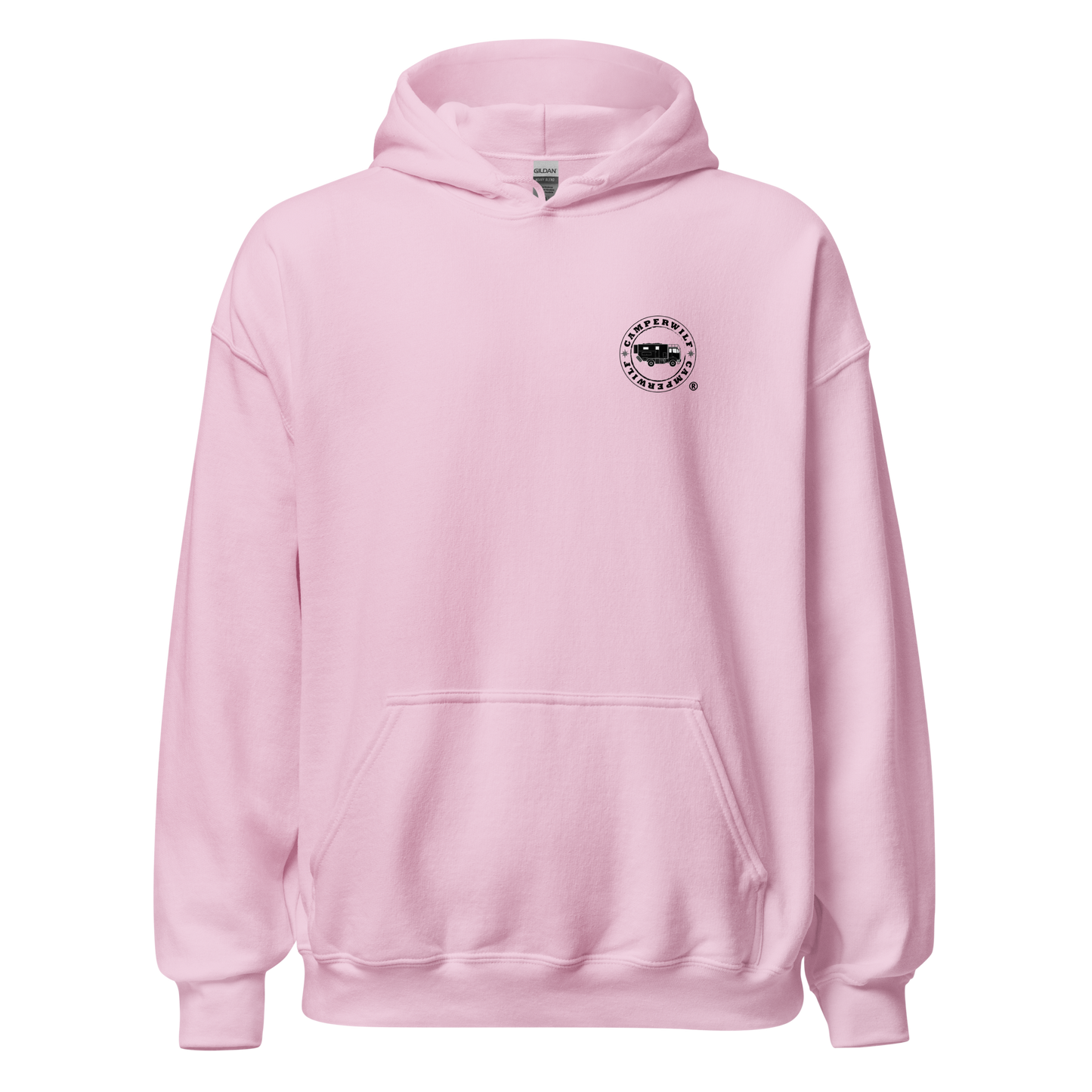 Sudadera Camperwilf® – Lobo Negro/Celeste (Color Rosa)