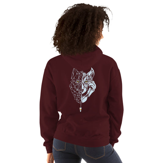 Sudadera con capucha para mujer Lobo Celeste