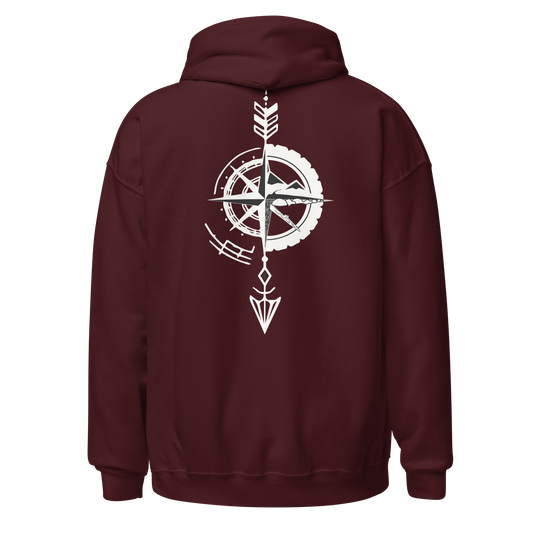 Sudadera Camperwilf® – Flecha Blanca (Color Burdeos)