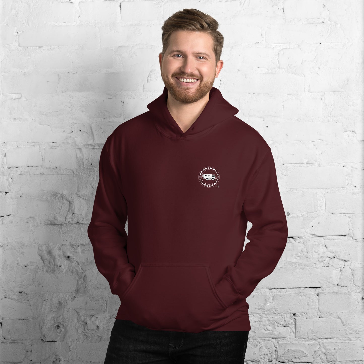 Sudadera con capucha para hombre Lobo celeste