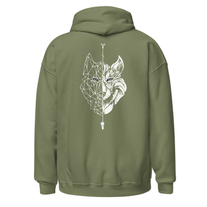 Sudadera Camperwilf® – Lobo Blanco (Color Verde Musgo)