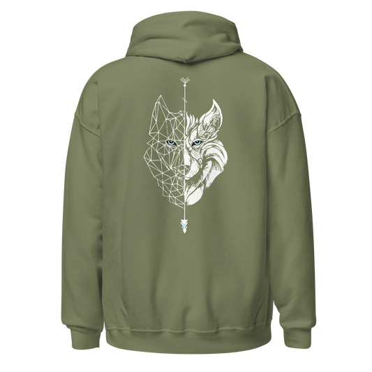 Sudadera Camperwilf® – Lobo Blanco (Color Verde Musgo)