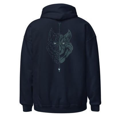 Sudadera con capucha para mujer lobo, Navy