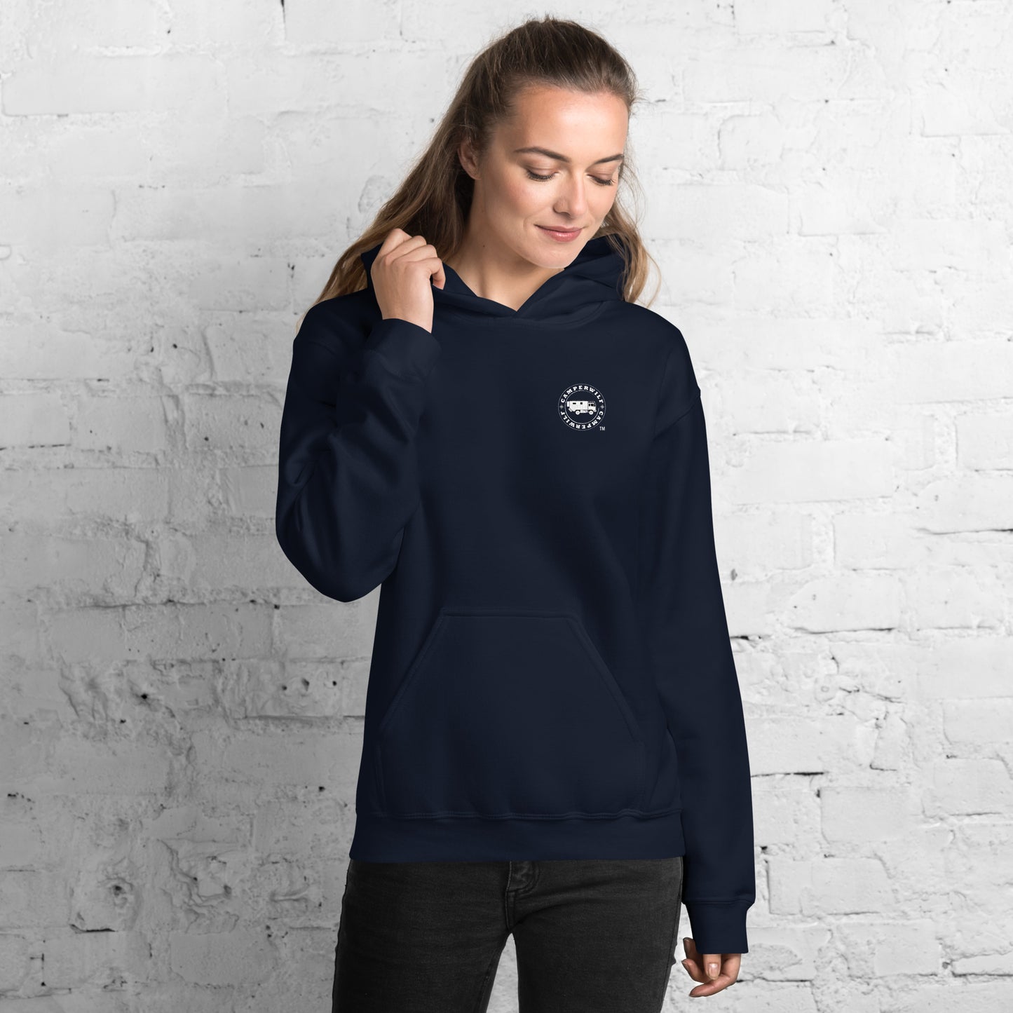 Sudadera con capucha para mujer lobo, Navy