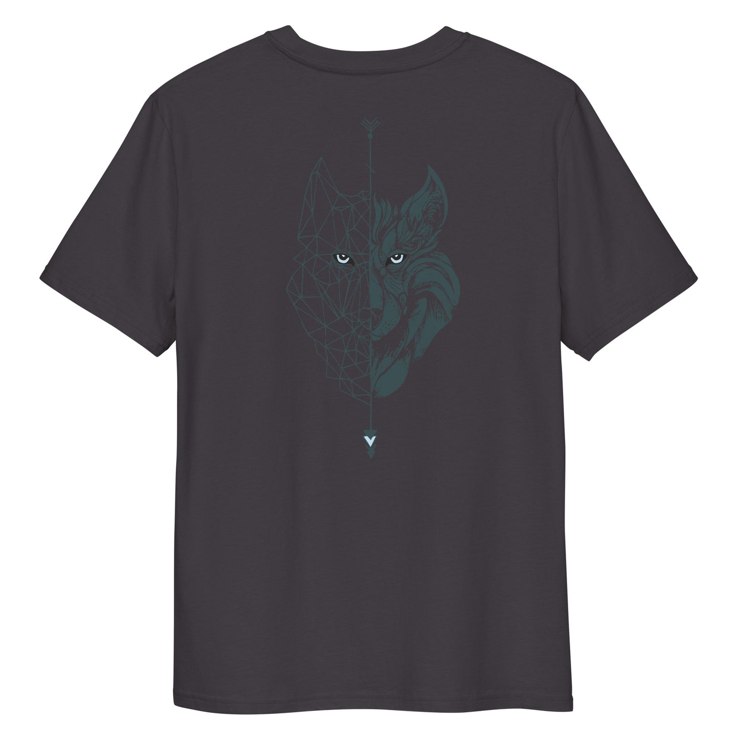 Camiseta Antracita mujer algodón orgánico Lobo oscuro