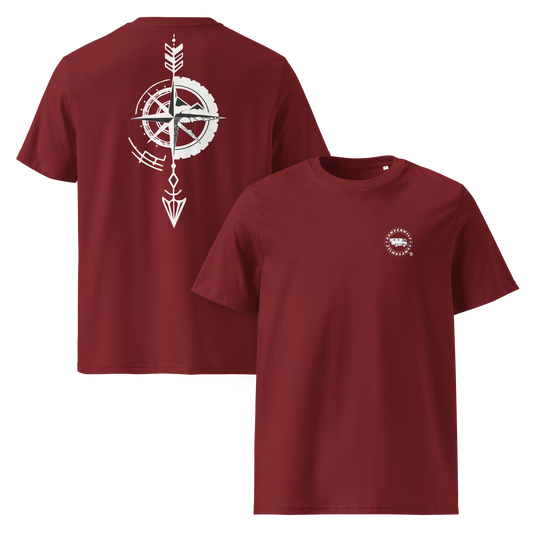 Camiseta Camperwilf® – Flecha Blanca (Color Burdeos)