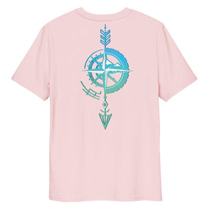 Camiseta Rosa hombre algodón orgánico Flecha azul