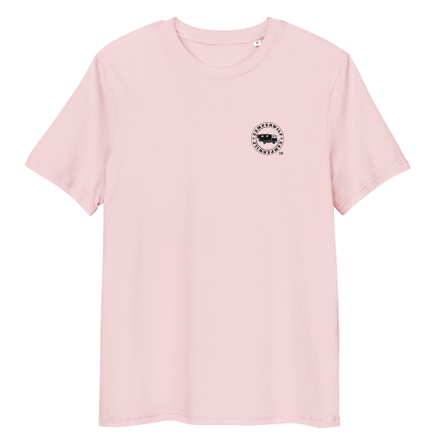 Camiseta Rosa hombre algodón orgánico Lobo negro/azul