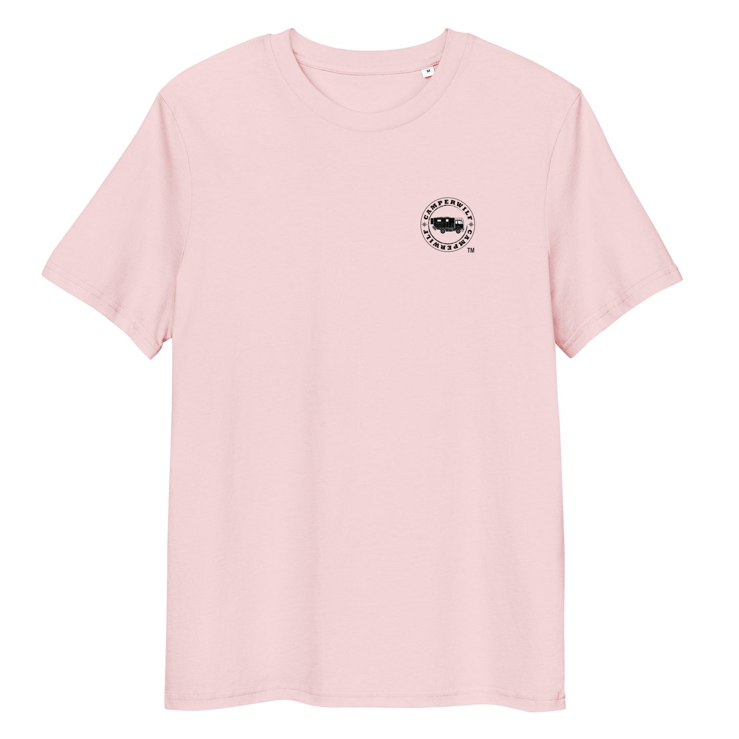 Camiseta Rosa hombre algodón orgánico Flecha azul